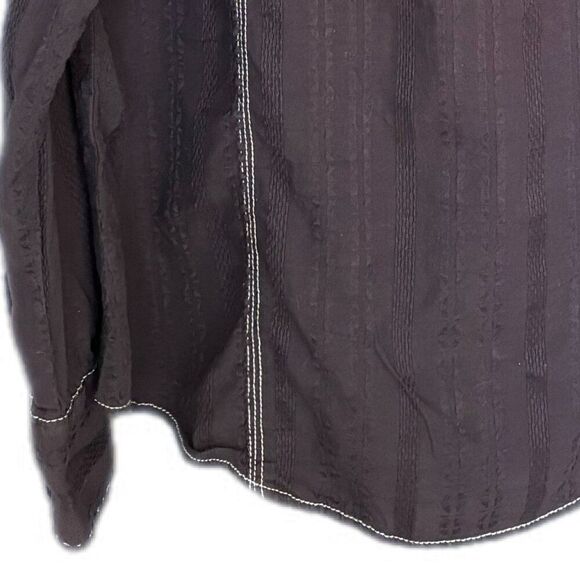 Pop Icon Shirt Mens XL Western Pearl Snaps Blue 100% Cotton Long Sleeve Detail - Picture 12 of 13